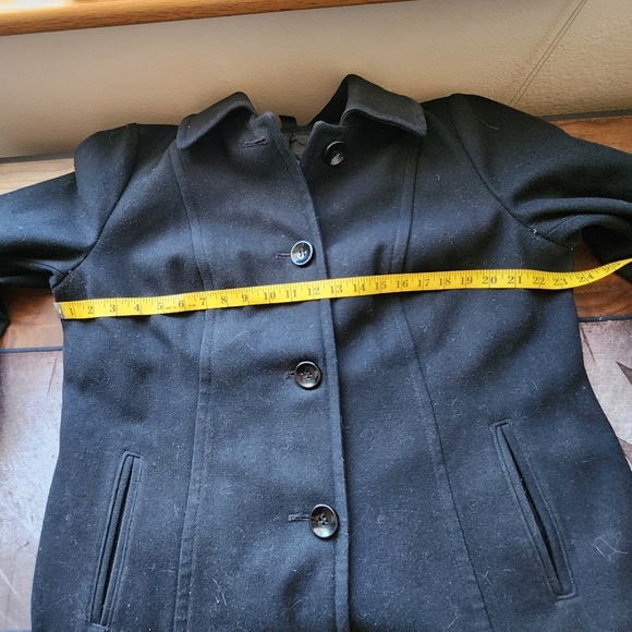 London Fog Black Wool Blend Peacoat, 1X - Picture 8 of 8